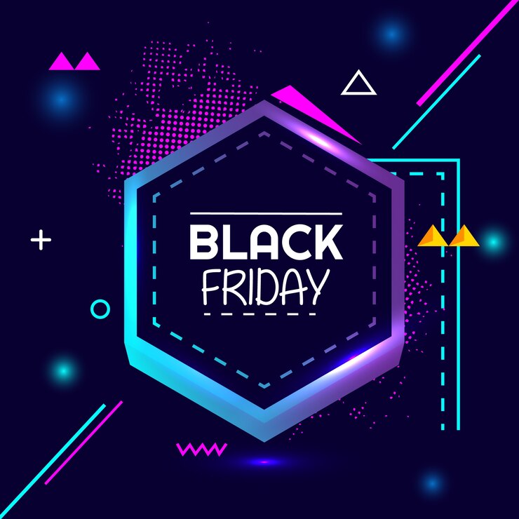 Banner de geometría creativa de venta flash especial de viernes negro