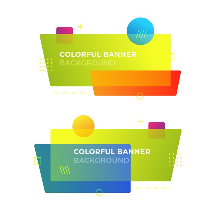 Vector banner geométrico abstracto en el estilo de diseño de memphis