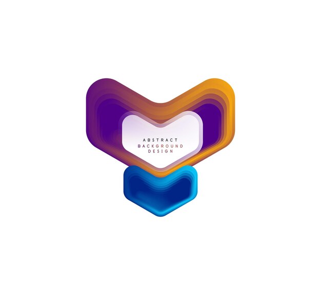 Banner geométrico de flecha vectorial creado con efectos de formas de color de mezcla Icono de botón simple de moda o plantilla de logotipo de marca comercial estilo minimalista Ilustración para papel tapiz Fondo de banner