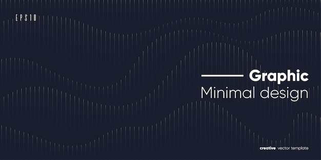 Banner geométrico mínimo con líneas de degradado plantilla de presentación de vector