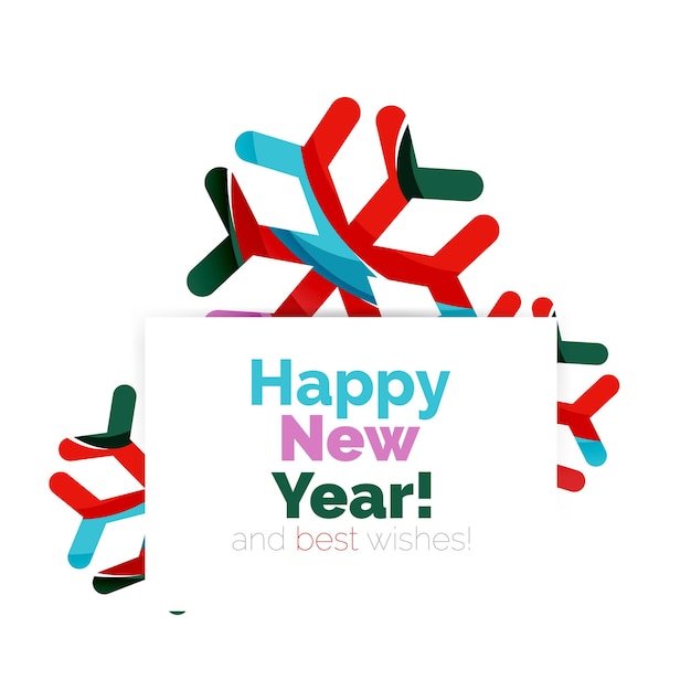 Banner geométrico de navidad y año nuevo con texto