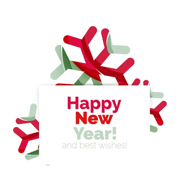 Banner geométrico de navidad y año nuevo con texto