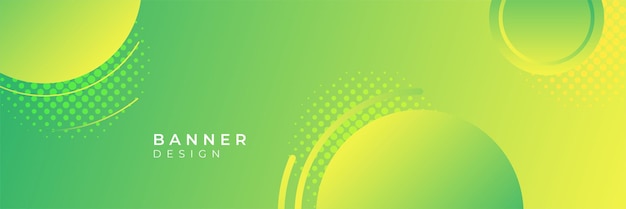 Vector banner geométrico verde moderno con diseño de líneas de onda abstractas