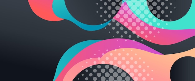 Banner de gradiente abstracto simple y colorido con forma de onda y líquido Diseño vectorial para presentaciones folletos carteles de fondo invitaciones para informes anuales