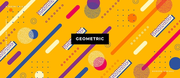 Banner de gradiente de elementos geométricos de objetos de moda abstractos.