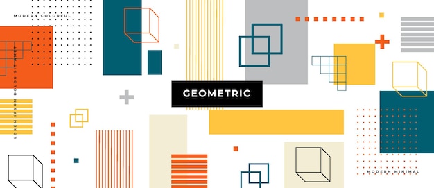Banner de gradiente de elementos geométricos de objetos de moda abstractos.