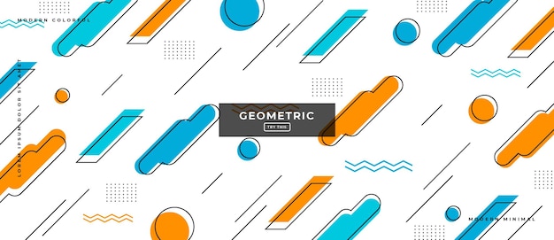 Banner de gradiente geométrico de objetos de moda abstractos