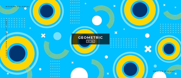 Banner de gradiente geométrico de objetos de moda abstractos