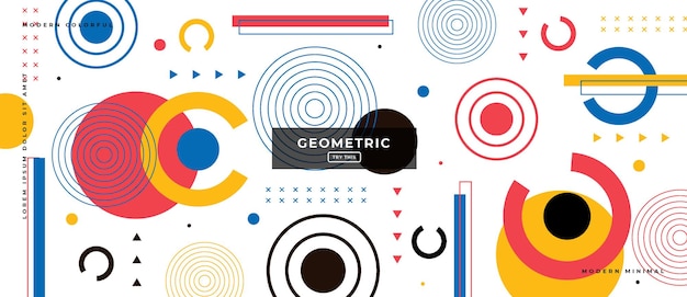 Banner de gradiente geométrico de objetos de moda abstractos