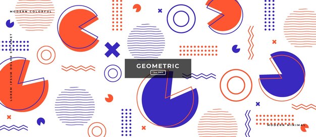 Banner de gradiente geométrico de objetos de moda abstractos