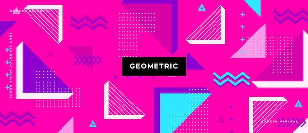 Banner de gradiente geométrico de objetos de moda abstractos
