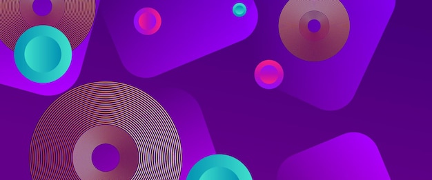 Banner de gradiente vectorial azul rojo y púrpura con elementos de formas para la presentación de fondo fondo papel tapiz banner folleto web y portada