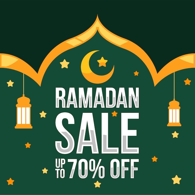 Banner de gran venta de ramadán