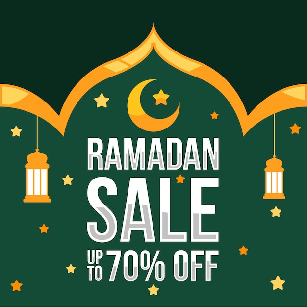 Banner de gran venta de Ramadán