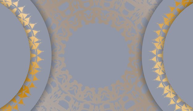 Banner gris con adornos de oro vintage para el diseño debajo de su logotipo o texto