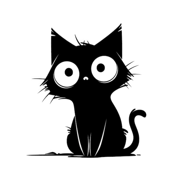 Banner de Halloween con calabazas e ilustración de gato negro