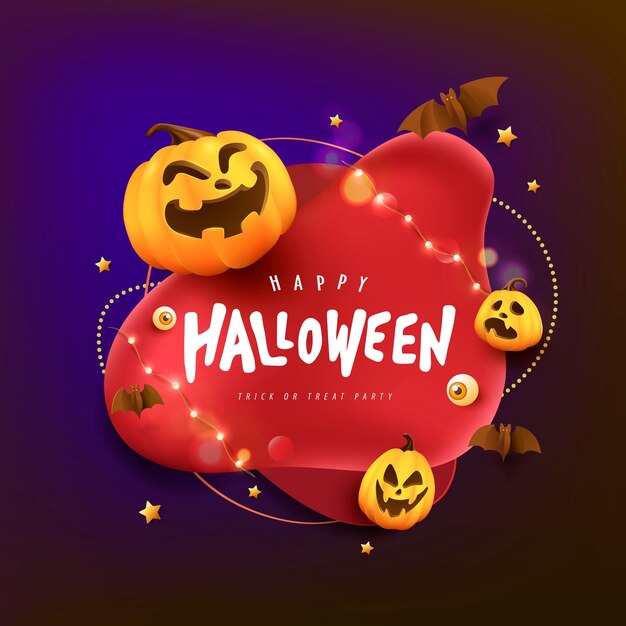 Banner de Halloween o fondo de invitación a fiesta con calabazas Elementos festivos Halloween