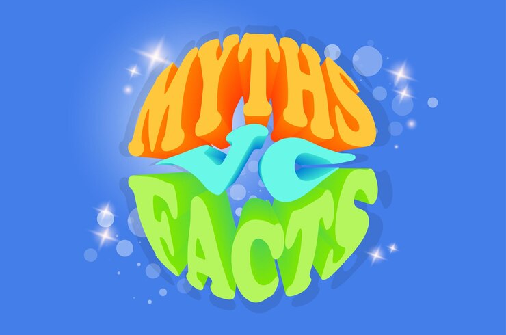 Vector banner de hechos de mitos vc. verificar los hechos en busca de verdad o mentiras.