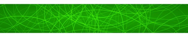 Vector banner horizontal abstracto de contornos dispuestos aleatoriamente de elipses sobre fondo verde