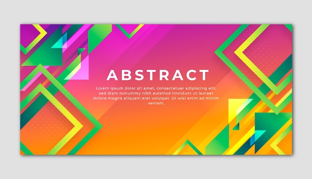 Vector banner horizontal abstracto degradado