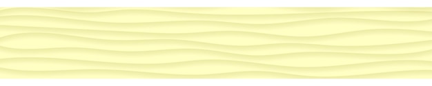 Banner horizontal abstracto de líneas onduladas con sombras en colores amarillo claro