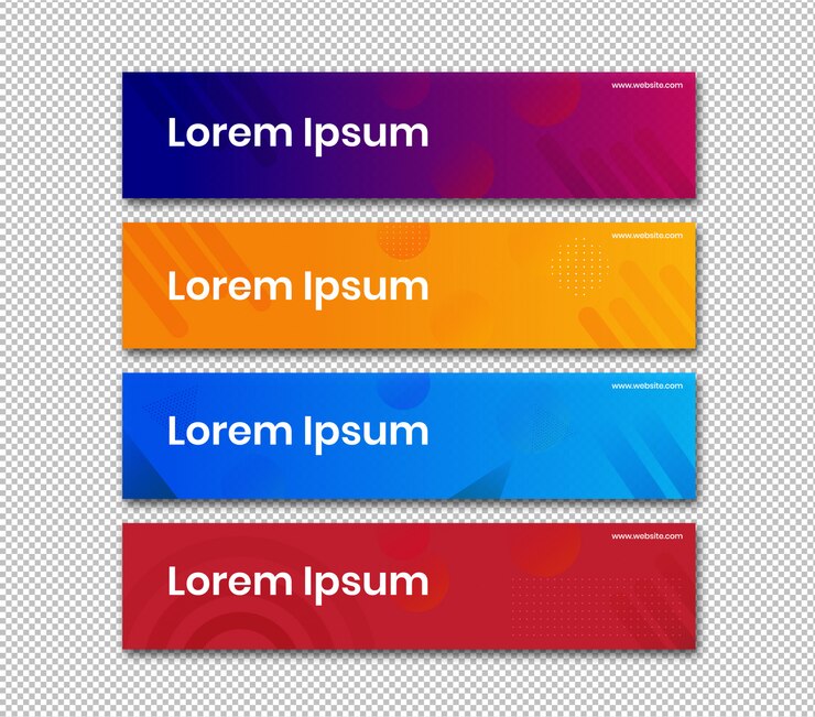 Banner horizontal con diseño abstracto de color simple