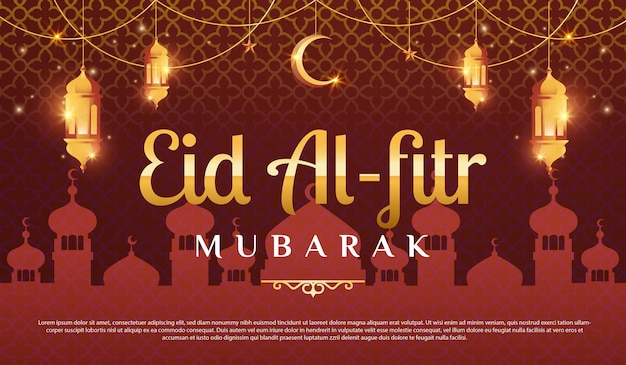 Banner horizontal eid alfitr mubarak