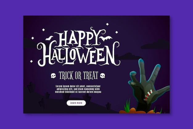 Vector banner horizontal de halloween