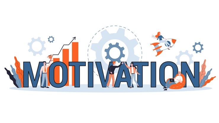 Vector banner horizontal de motivación para su sitio web. idea de formación y crecimiento empresarial. estudie tutoriales y mejore. ilustración