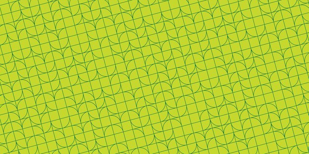 Banner horizontal con patrón geométrico de línea delgada en cuadrícula Moda verde Patrón Bauhaus
