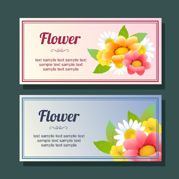 banner horizontal de primavera floral
