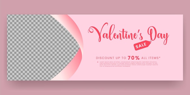 Banner horizontal realista del día de san valentín 3d