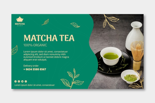 Banner horizontal para té matcha.