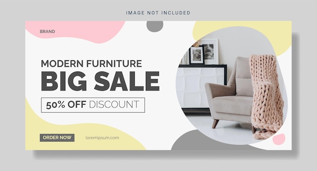 Banner horizontal de venta de muebles