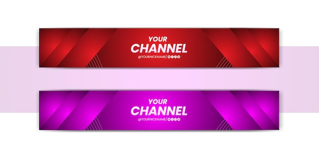Banner horizontal de youtube degradado de vector libre