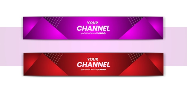 Banner horizontal de youtube degradado de vector libre