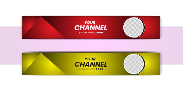 Banner horizontal de youtube degradado de vector libre