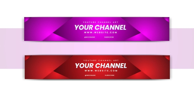 Banner horizontal de youtube degradado de vector libre