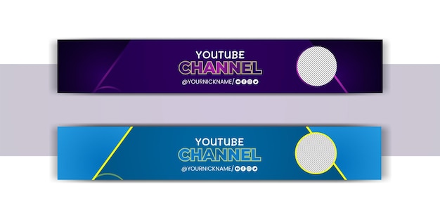 Banner horizontal de youtube degradado de vector libre