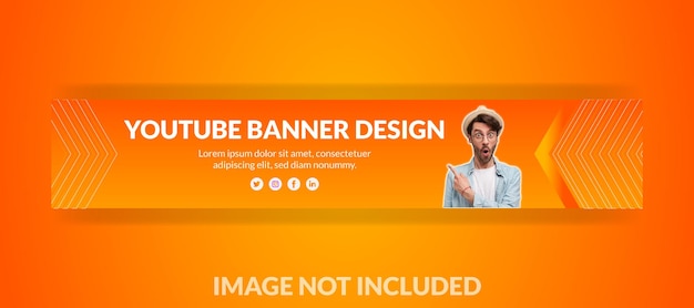 Banner horizontal de youtube degradado de vector libre