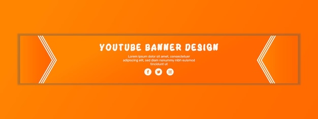 Banner horizontal de youtube degradado de vector libre