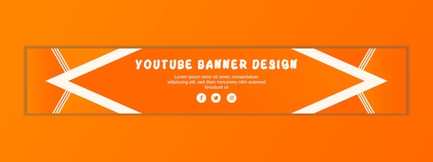 Banner horizontal de youtube degradado de vector libre