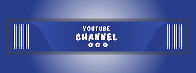 Banner horizontal de youtube degradado de vector libre