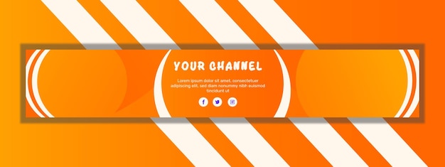 Banner horizontal de youtube degradado de vector libre
