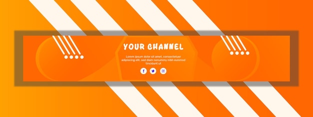 Banner horizontal de youtube degradado de vector libre