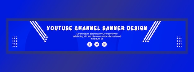 Banner horizontal de youtube degradado de vector libre