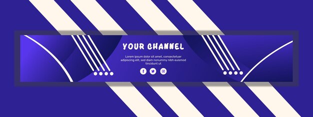 Banner horizontal de youtube degradado de vector libre