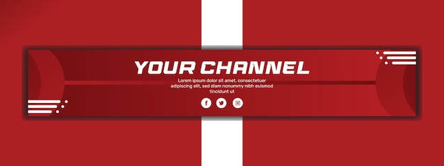 Banner horizontal de youtube degradado de vector libre