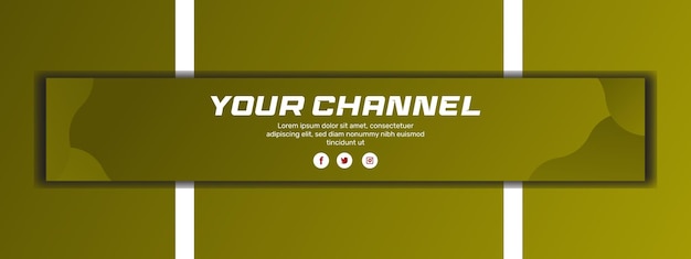 Banner horizontal de youtube degradado de vector libre