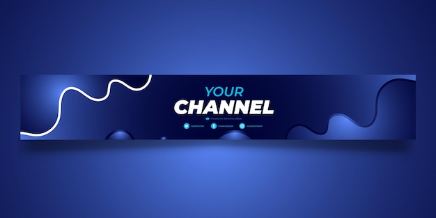 Banner horizontal de youtube degradado de vector libre